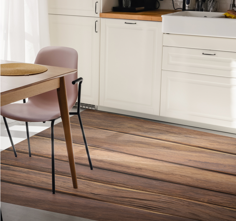 Drevený horizontálny fošňa koberec do obývačky - Tenstickers