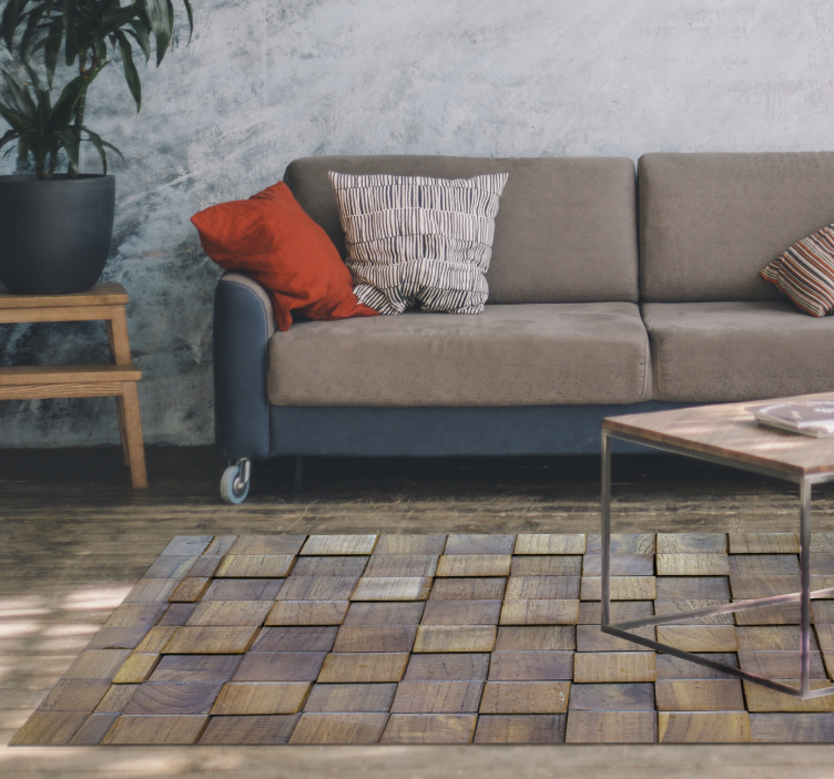 Drevený panel 3d vinylový koberec s efektom dreva - Tenstickers