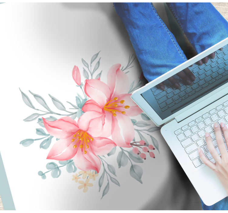 Dva ružové ľalie kvetinový koberec - Tenstickers