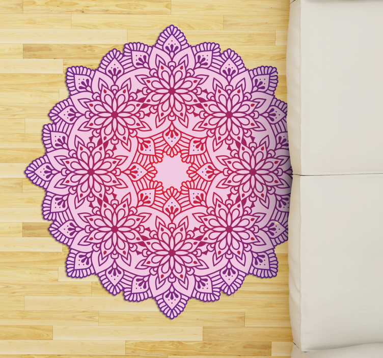 Elegantný kvetinový farebný mandala vinyl koberec - Tenstickers