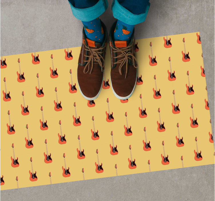 Elektrická gitara, elegantný obdĺžnikový koberec - Tenstickers