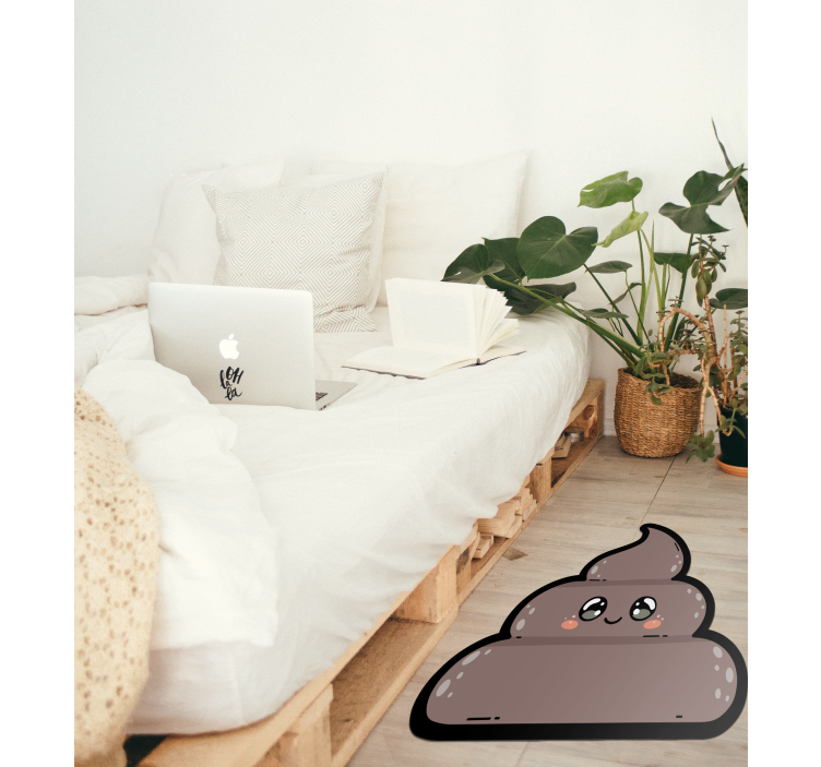Anime poo emoji dospievajúci vinylový koberec - Tenstickers