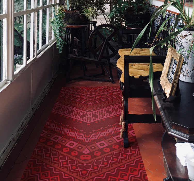 Etnické teplé tóny etnický vinylový koberec - Tenstickers