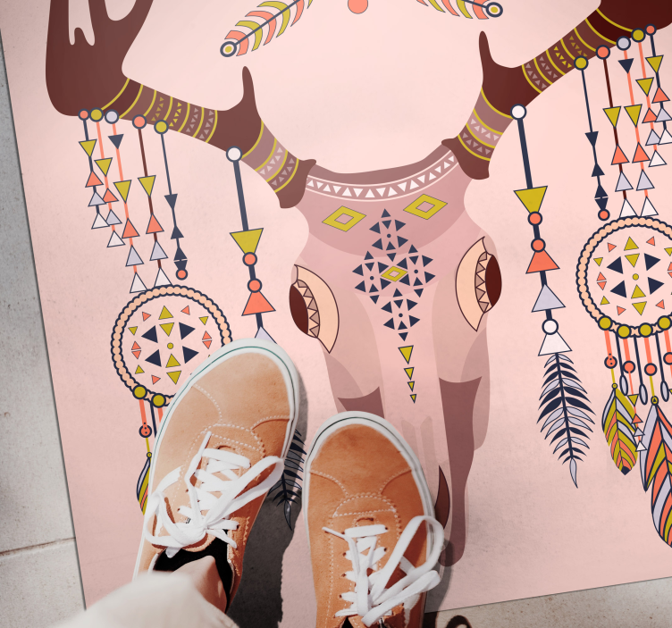 etnický vinylový koberec štýlový motív parožia - Tenstickers