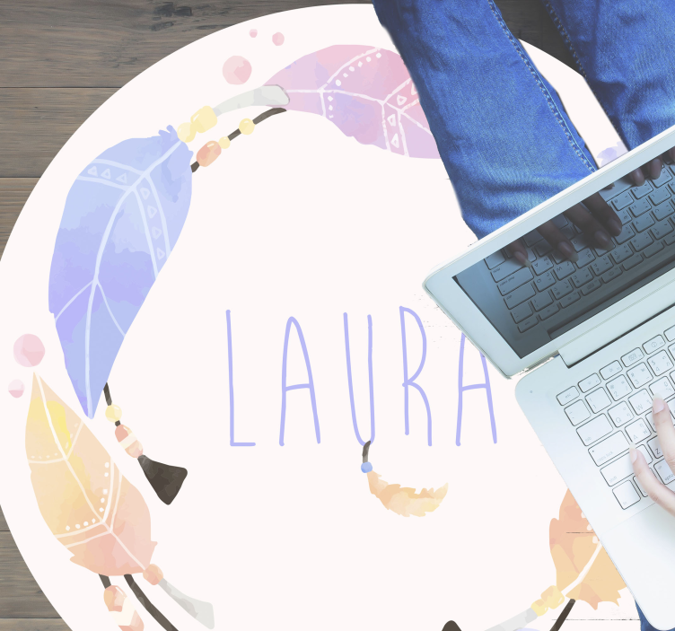 Farebné pierka s menom vinylová rohož - Tenstickers