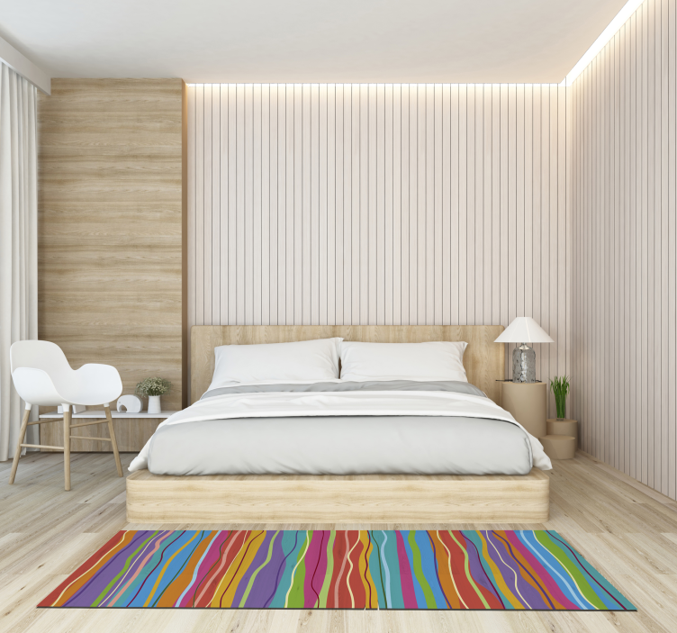 Ohromujúci farebné pruhy moderný vinyl koberec - Tenstickers
