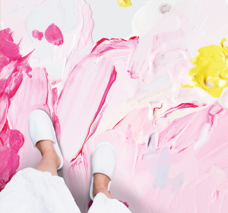 Farebný akrylový štvorcový vinylový koberec ťahu štetca - Tenstickers