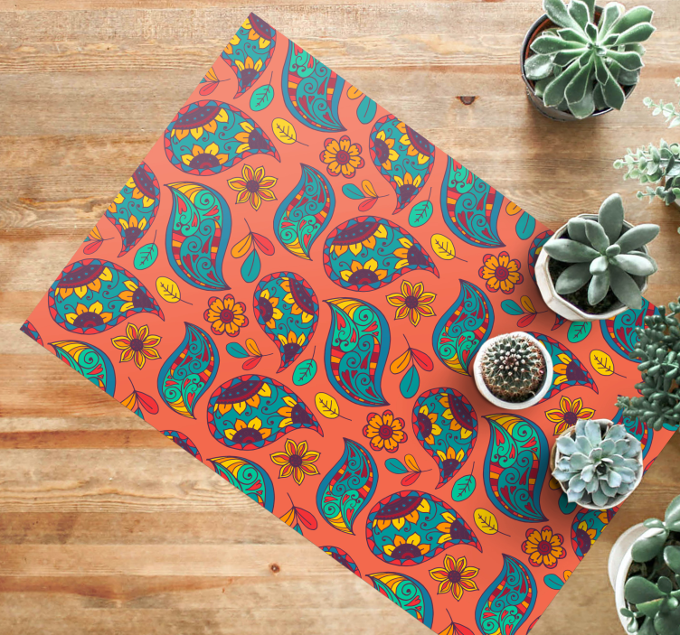 Farebný koberec s textúrou paisley - Tenstickers