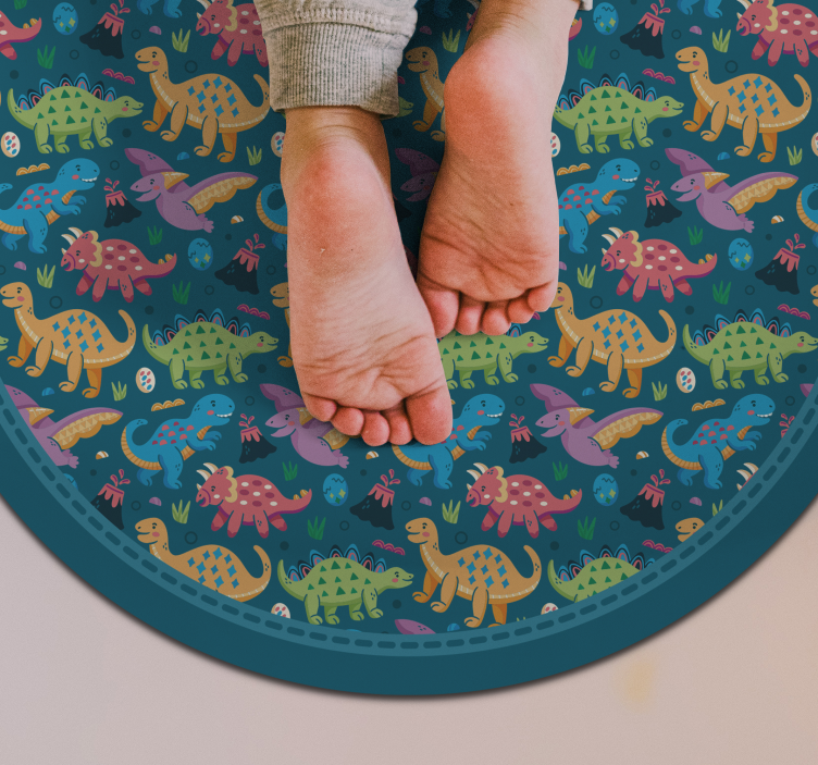 Farebný vinylový koberec dinosaurov - Tenstickers