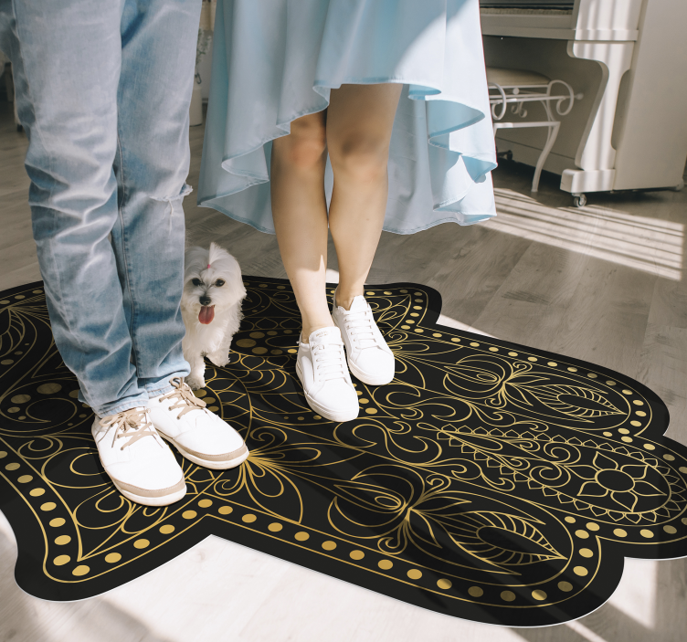 Fatma ručná mandala vinyl koberec - Tenstickers