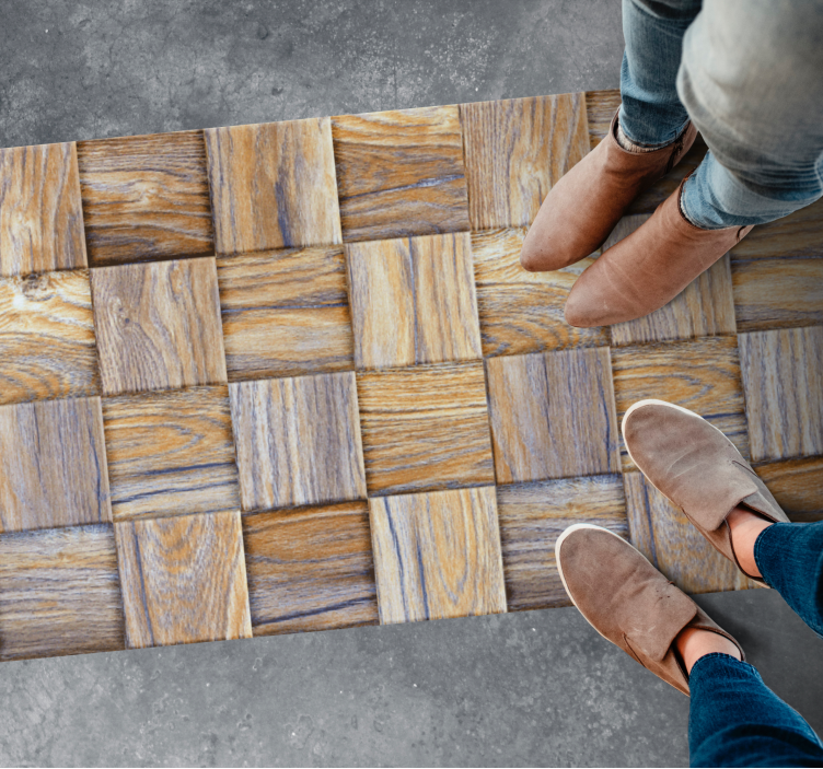 Geometrické koberce z imitácie dreva z 80. Rokov - Tenstickers