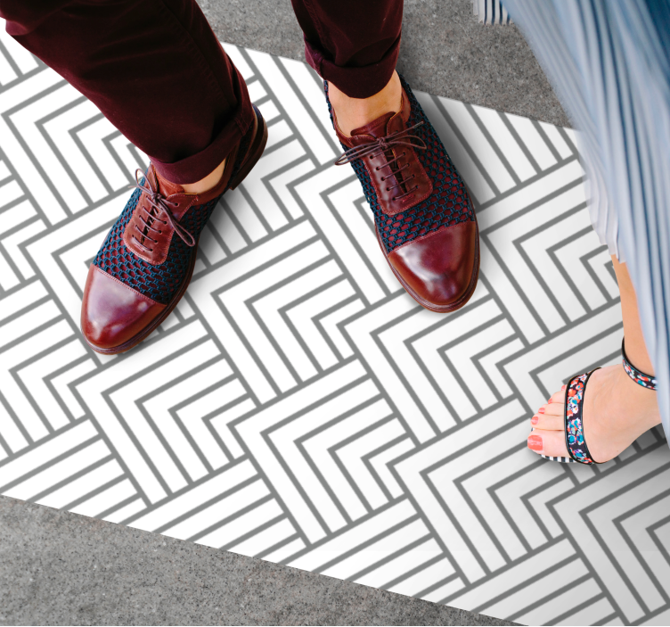 Geometrický biely trojuholníkový vzor geometrické koberce - Tenstickers