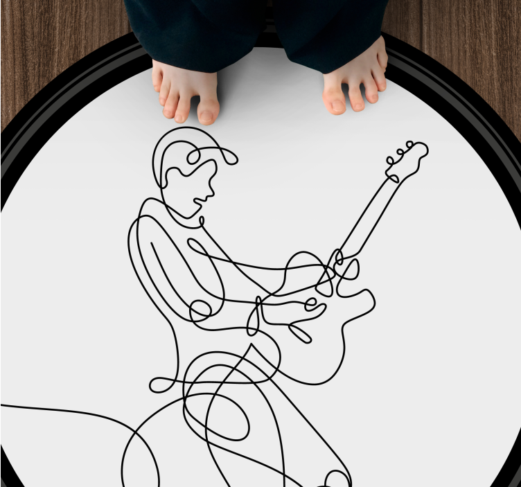 Gitara elegantný minimalistický dizajn moderný koberec - Tenstickers