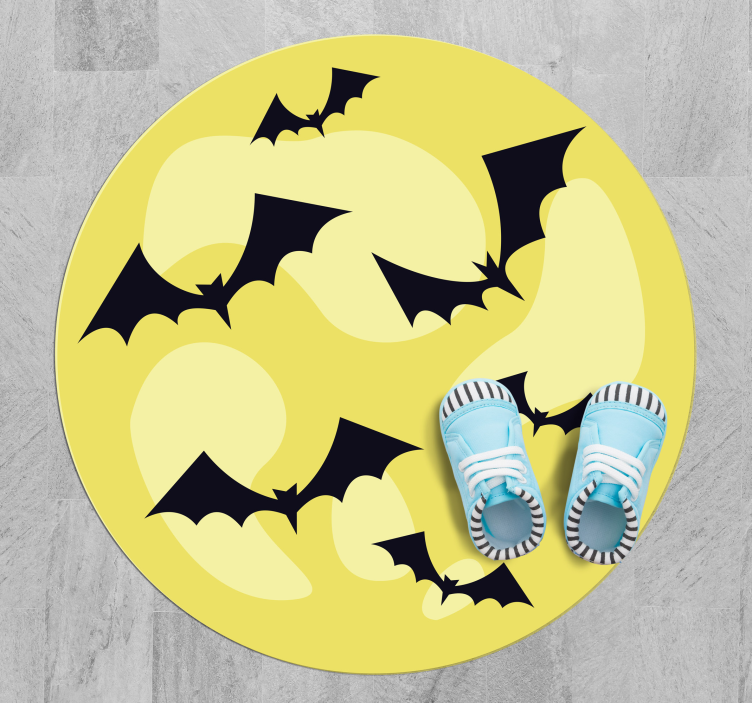 Halloween bat nočný vzor vinylový koberec - Tenstickers