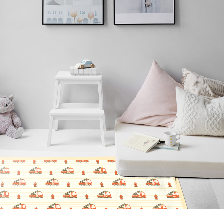 Hasičské auto a vinylový koberec pre deti - Tenstickers