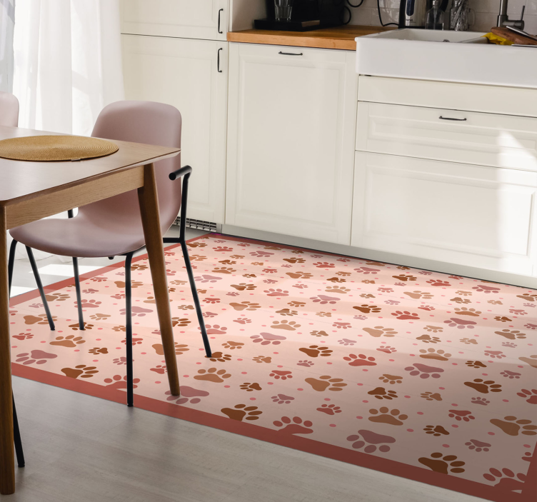 Hnedý odtlačok labky, vinylový koberec so zvieracou potlačou - Tenstickers
