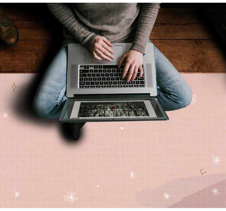 hviezdy vinylový koberec minimalistický béžový dizajn - Tenstickers