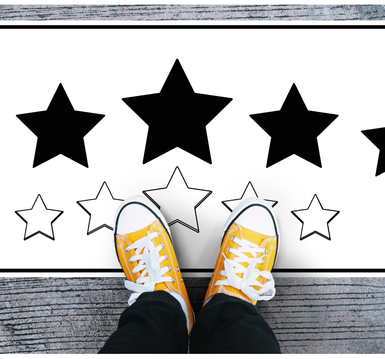 hviezdy vinylový koberec biely a čierny motív - Tenstickers