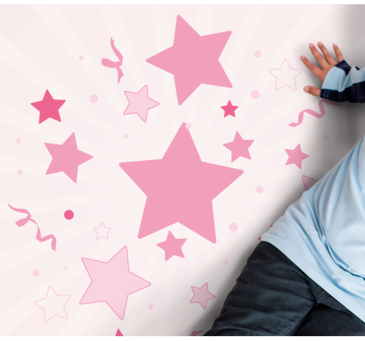 hviezdy vinylový koberec ružový slávnostný motív - Tenstickers