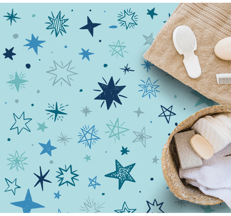 hviezdy vinylový koberec vzor modrej noci - Tenstickers