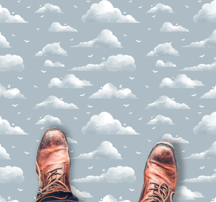 vinylový koberec pre bábätko vzor zamračenej oblohy - Tenstickers