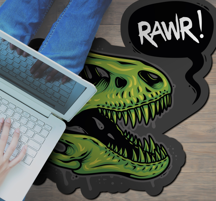 Ilustrácia hlavy dinosaura s textom - Tenstickers