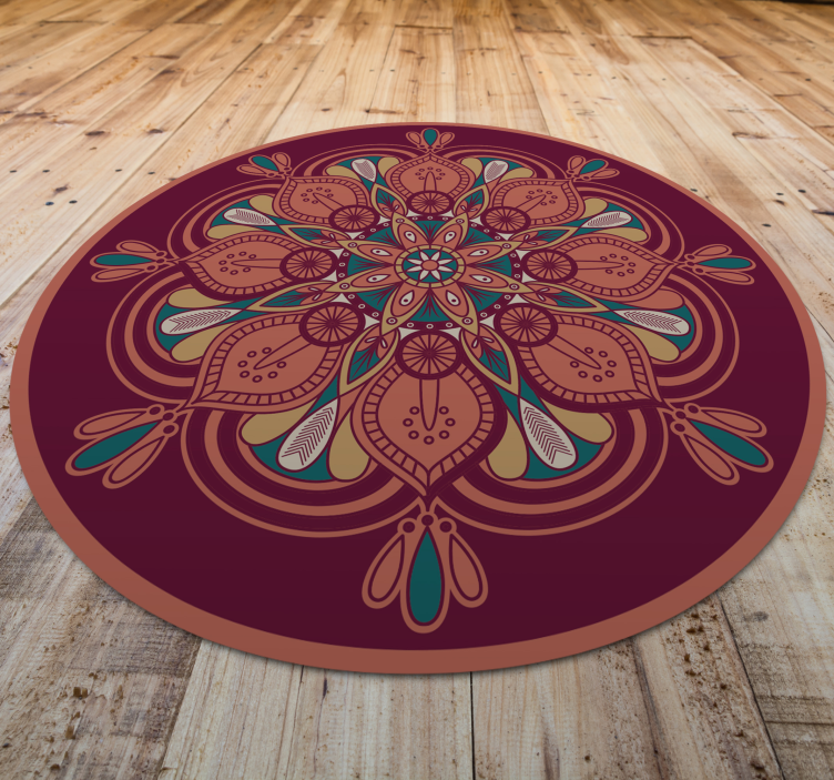 Indický štýl mandala kvetina vinyl koberec - Tenstickers