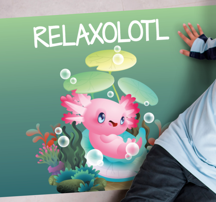 rôzne vinylové koberce pre deti relaxolotl jazierko - Tenstickers