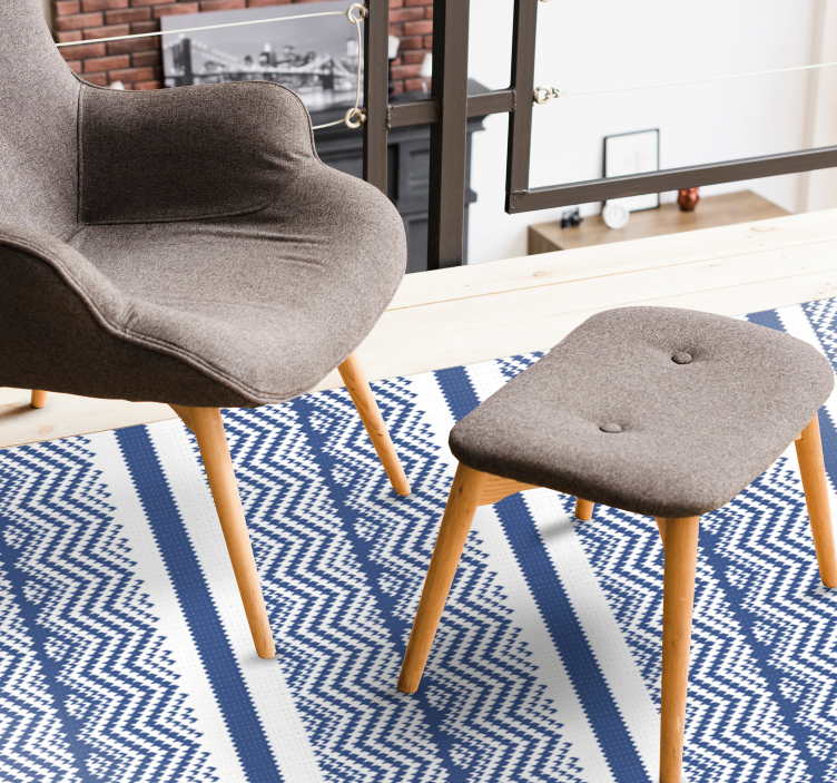 Jednoduché modré pruhy koberec - Tenstickers