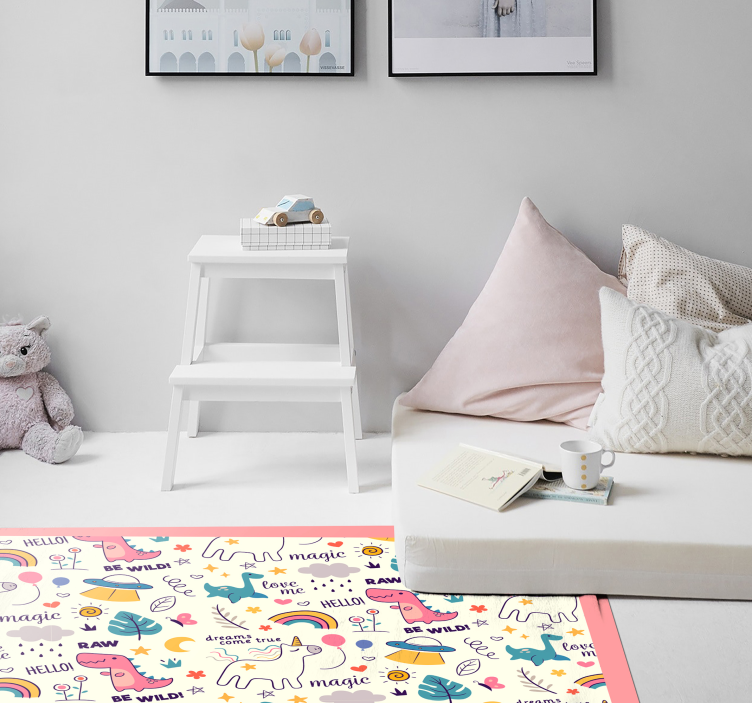 Jednorožec vinylový koberec happy magic pattern - Tenstickers