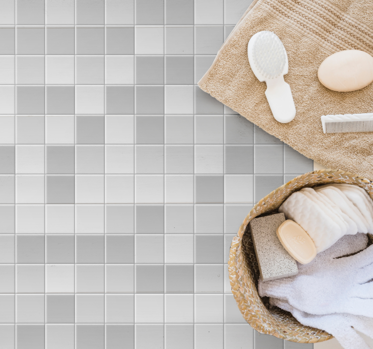 vinylový koberec do kúpelne elegantná sivá mozaika - Tenstickers