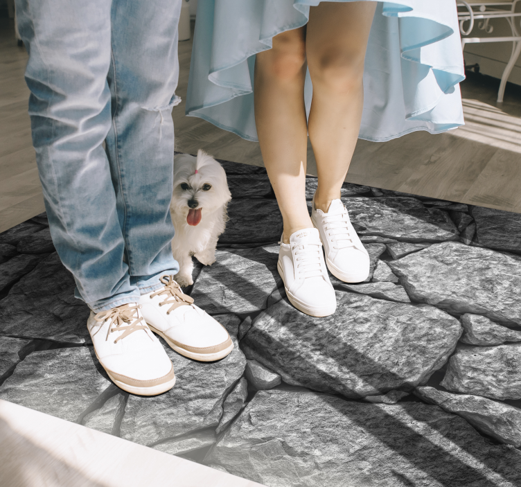 kamene vinylový koberec realistický sivý vzor - Tenstickers