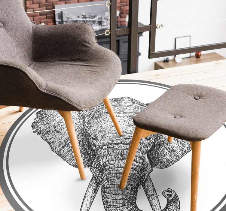 Vinylový koberec so zvieracím potlačou so slonom - Tenstickers