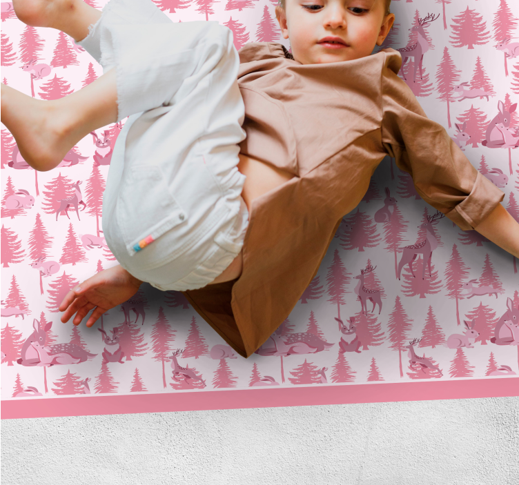 Krásny vinylový koberec pre deti v ružovej farbe - Tenstickers