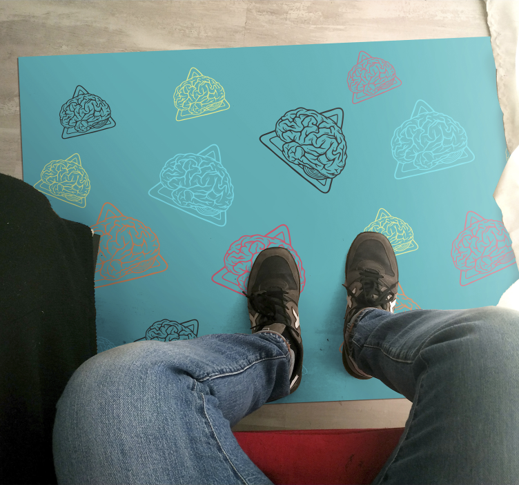 Kreslený mozog vzor moderný koberec - Tenstickers