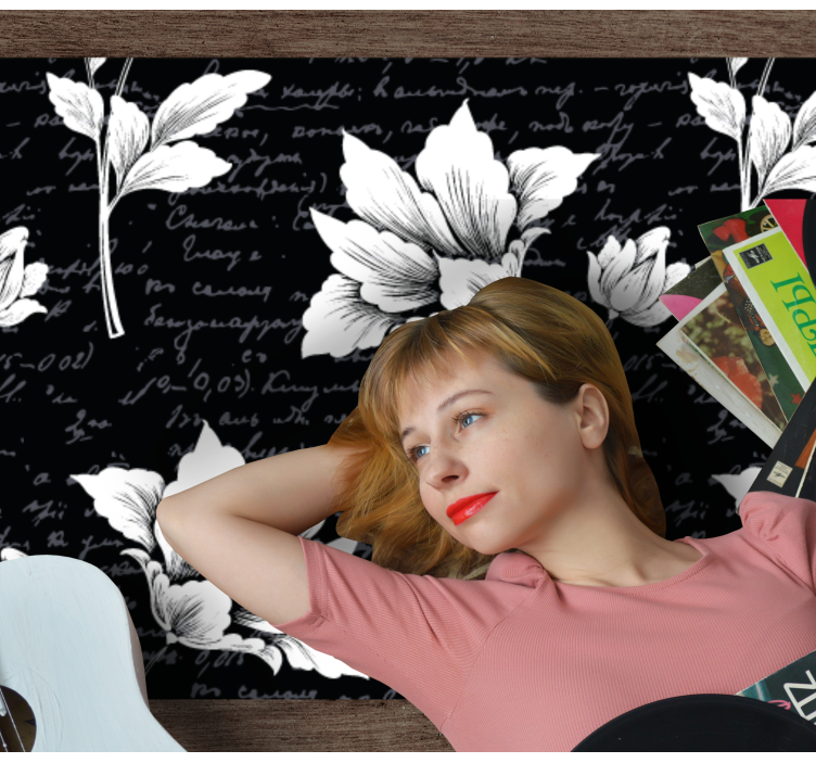 Kvetinový vzor so starodávnym textom kvetinový koberec - Tenstickers