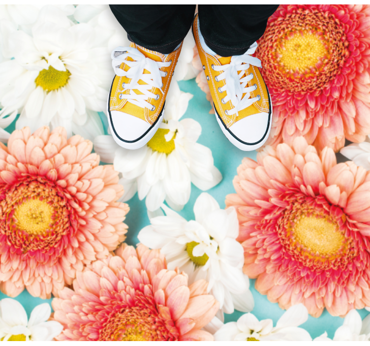 Kvety sedmokrásky zblízka kvetinový vinylový koberec - Tenstickers