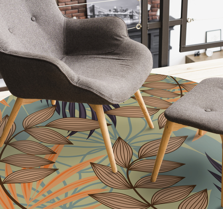 Listy na konároch kvetinový vinylový koberec - Tenstickers