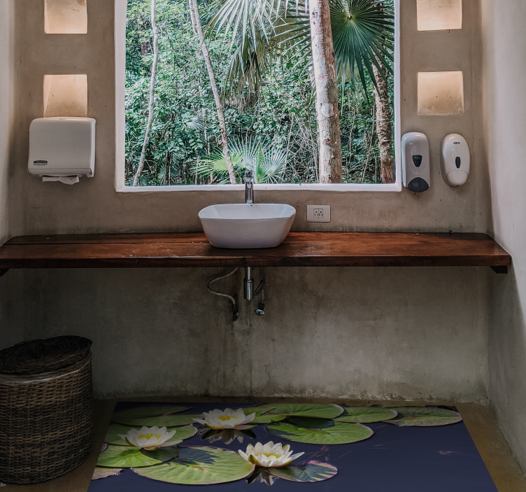 Lotosový realistický v kvetinovom koberci - Tenstickers