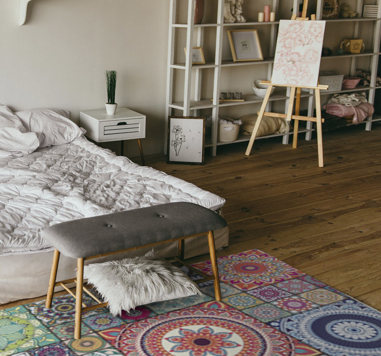 Mandala dlaždice mandala vinylový koberec - Tenstickers