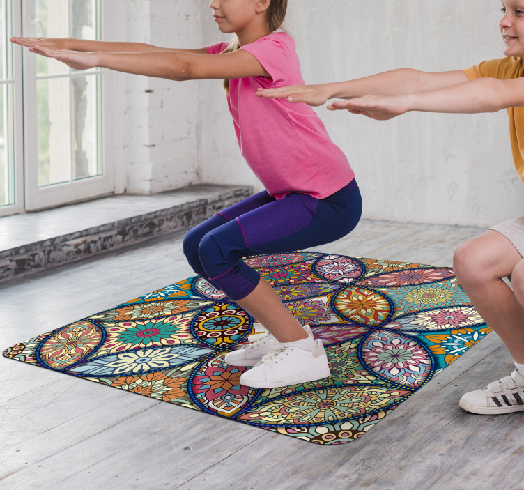 Mandaly plnobarevný vinyl koberec - Tenstickers