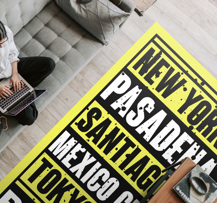 Mestské názvy vinylový koberec - Tenstickers