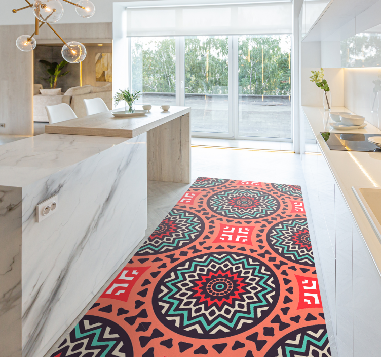 Mexický folklor ozdoby kuchynský vinylový koberec - Tenstickers