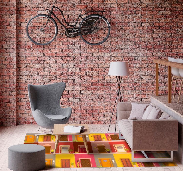 vinylový koberec minimalisticky farebný vzor dverí - Tenstickers