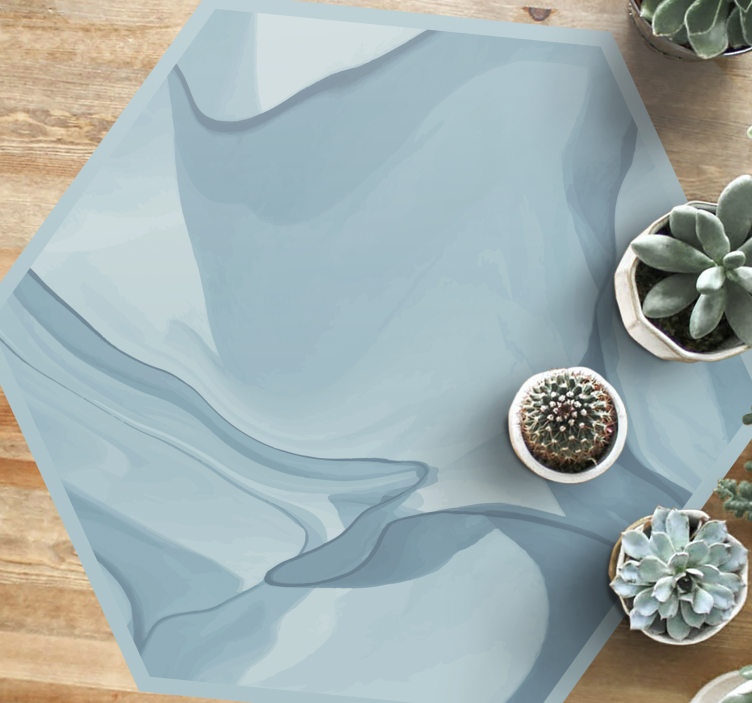 Moderný koberec v tvare šesťuholníka z modrého mramoru - Tenstickers