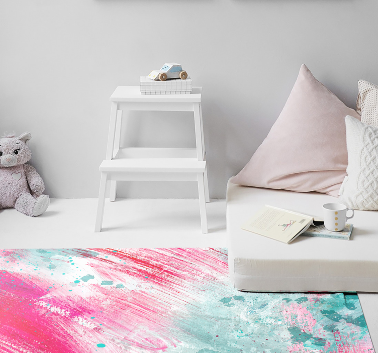 Moderné umenie farebný špliech moderný vinylový koberec - Tenstickers