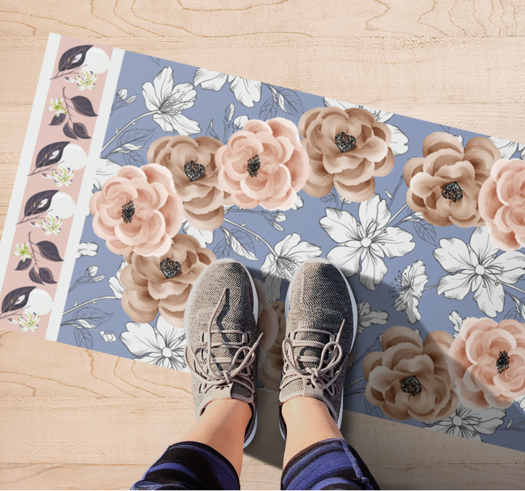 Moderné kvetinové línie kvetinový koberec - Tenstickers