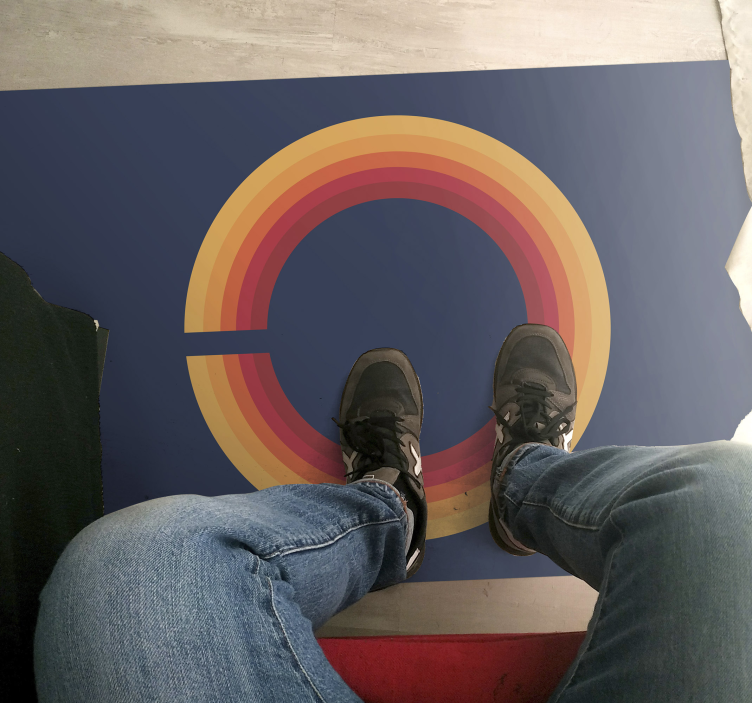 Vinylový koberec vintage retro solárny dizajn - Tenstickers