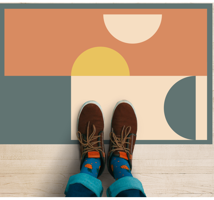 moderný vinylový koberec kruhy a obdĺžniky - Tenstickers