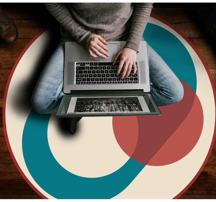 moderný vinylový koberec kruhy v harmónii - Tenstickers